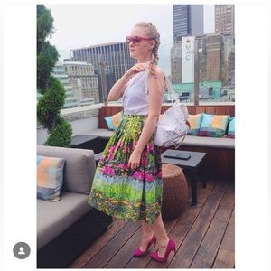 🌸 ASOS Floral Flower Print Midi A-line Full Skater High Waist Summer Skirt